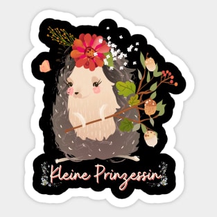 Igel Kleine Prinzessin Blumen Süß Sticker